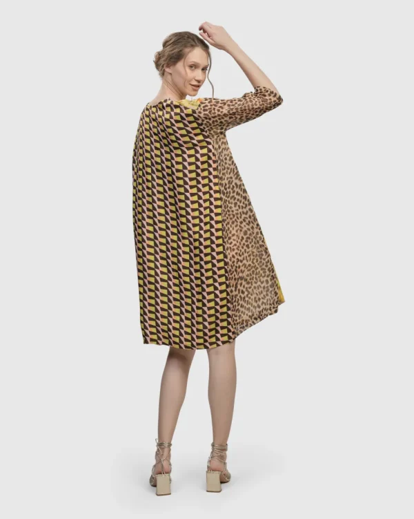 Alembika. Mix Pattern Kaftan Dress.