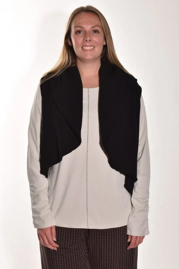 Bryn Walker. Crop Wrap Vest In Bamboo Fleece.