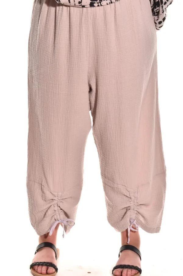 Bryn Walker. Ruched Pant In Cotton Gauze.