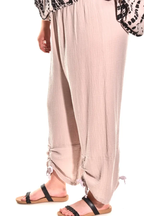 Bryn Walker. Ruched Pant In Cotton Gauze.