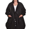 Cheyenne. Long Coat With Ruffles In Cotton Poplin.
