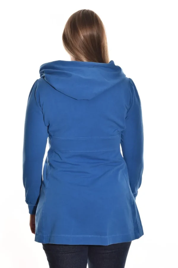 Color Me Cotton. Zip Front Long Hoodie.