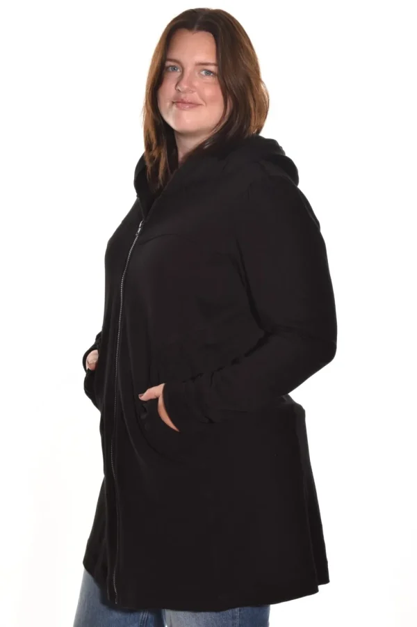 Color Me Cotton. Zip Front Long Hoodie.