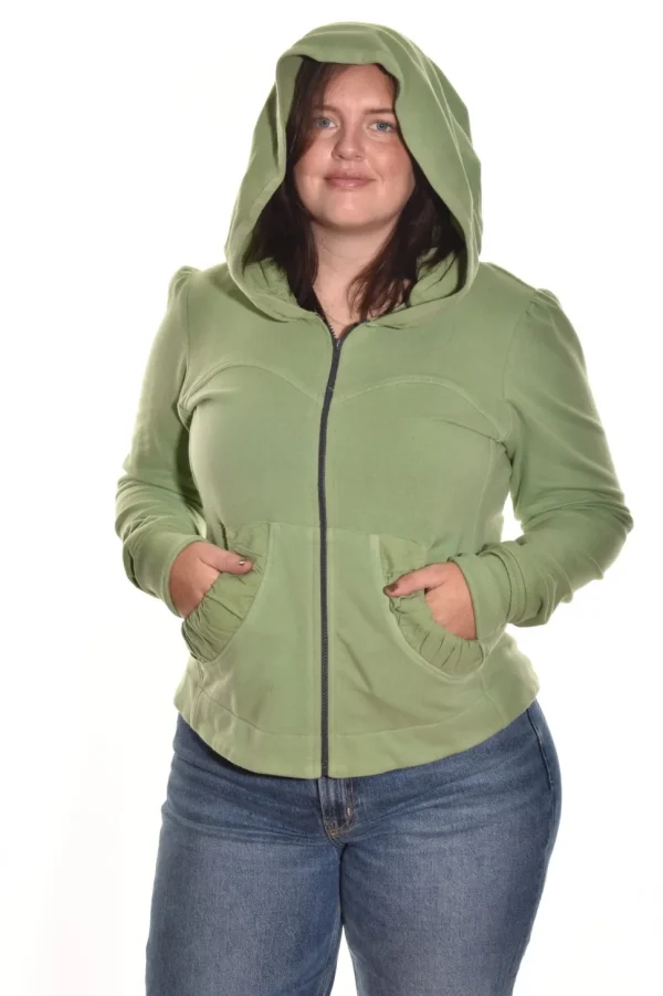 Color Me Cotton. Zip Front Short Hoodie.
