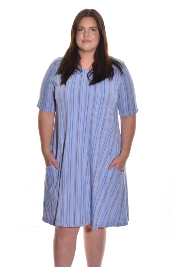 Cotton Lani. Striped Pocket Dress.