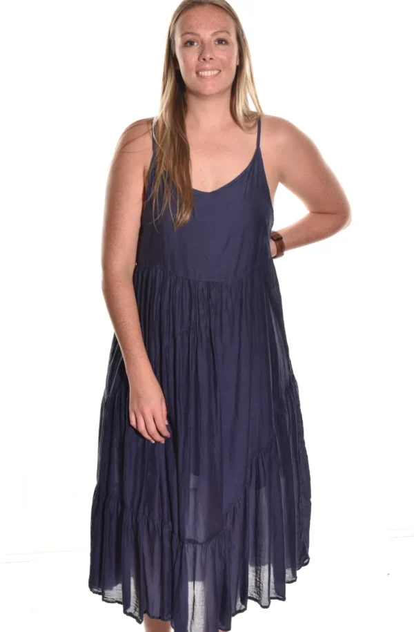 CP Shades. Tiered Dress In Silk Cotton.