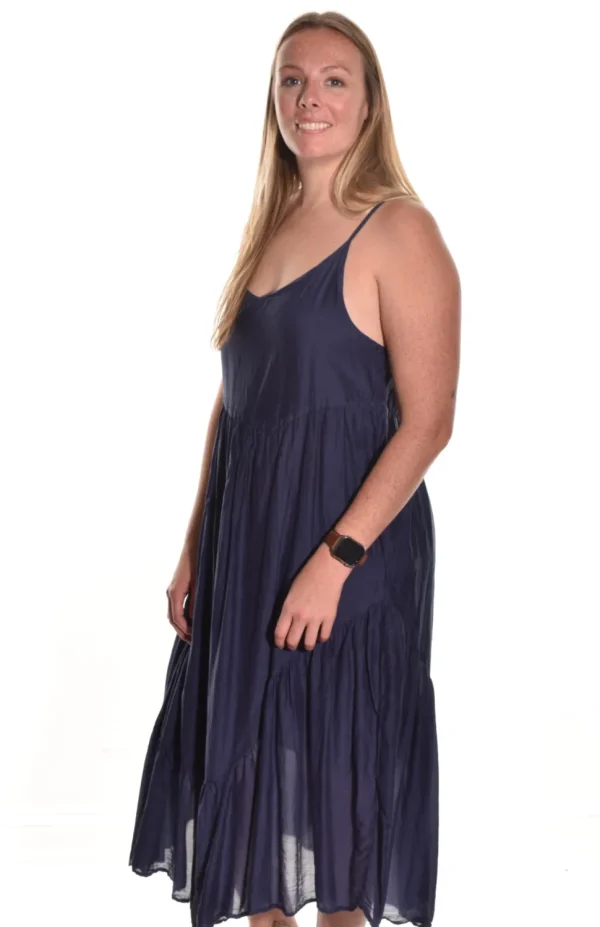 CP Shades. Tiered Dress In Silk Cotton.
