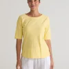 Cut Loose. Elbow Sleeve Tee In Linen Cotton Jersey. (SPECIAL ORDER).#5016615
