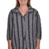 Cut Loose. Hi-Low Shirt In Crinkled Plaid.