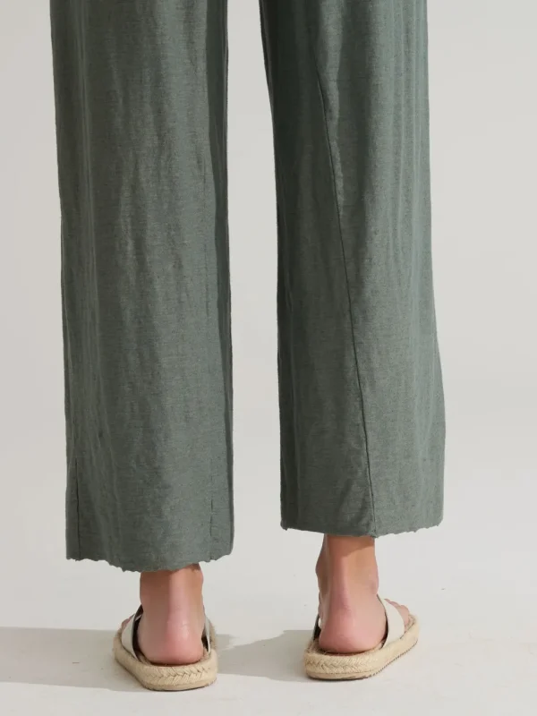 Cut Loose. Raw Hem Barrel Pant In Linen Cotton Jersey. (SPECIAL ORDER).#5012226.