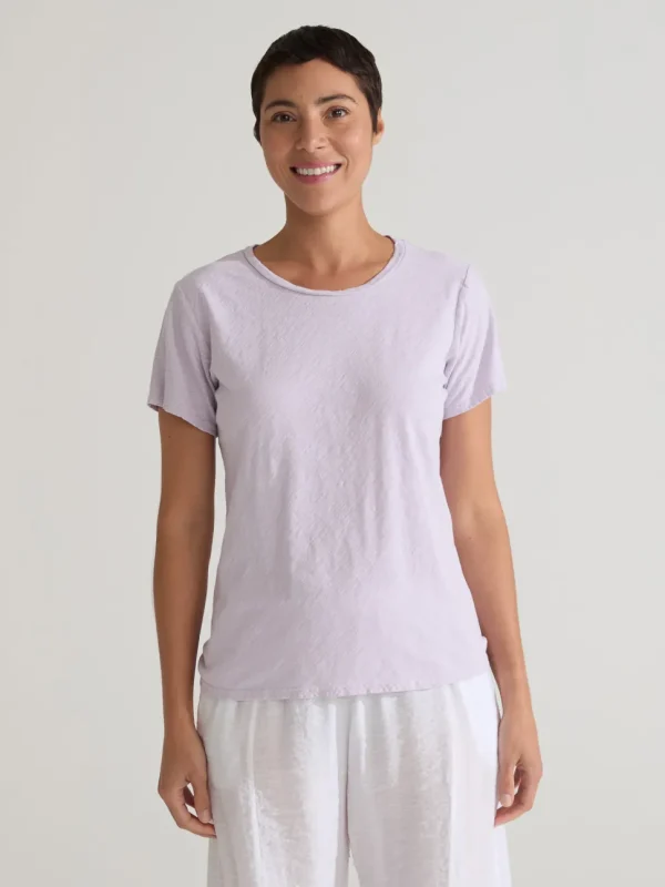 Cut Loose. Short Sleeve Bias Tee In Linen Cotton Jersey. (SPECIAL ORDER).#5016620.