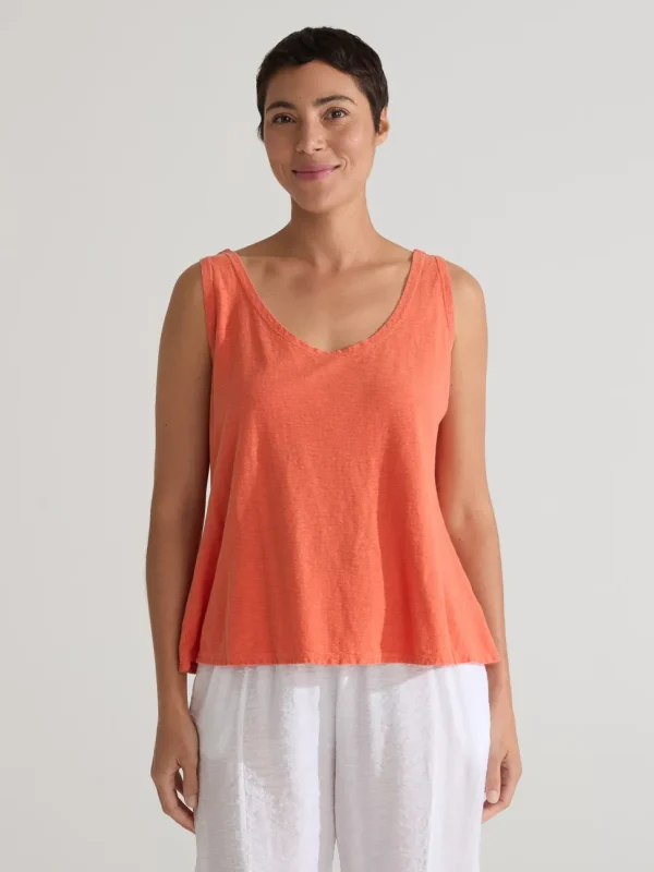Cut Loose. Twist Tab Tank In Linen Cotton Jersey. (SPECIAL ORDER).#5015672