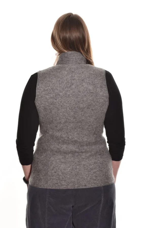 Cut Loose. Zip Front Vest In Boiled Wool.