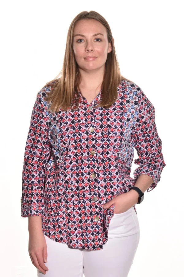 Habitat. Boyfriend Tunic in Ikat Mix.