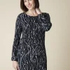 Habitat. Cozy Ribbed Wavy Dots Easy Pocket Dress.