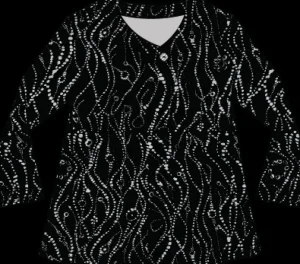 Habitat. Crossover V-Neck In Cozy Ribbed Wavy Dots.
