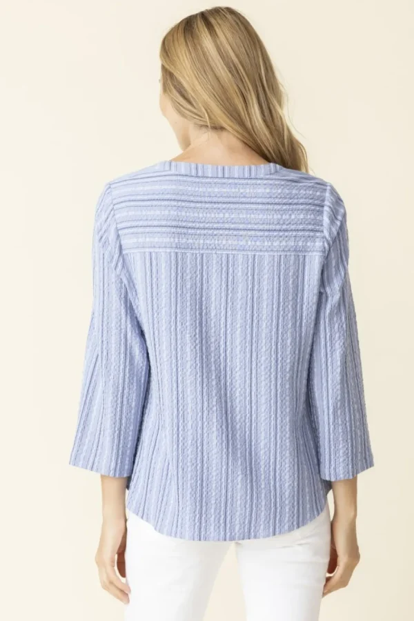 Habitat. Cruising Shirt In Crinkle Crepe Stripe. #21110.