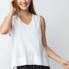 Habitat. Deep Hem V-Neck Tank.