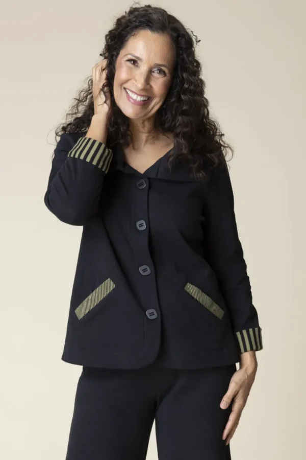 Habitat. Double Face Mix Stripe Contrast Trim Jacket.