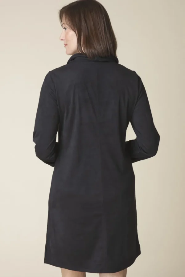 Habitat. Easy Pocket Dress In Stretch Faux Suede.