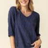 Habitat. Elbow Sleeve Tee In Cascade Cotton. #16315.