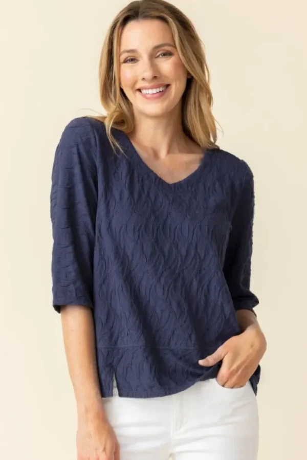 Habitat. Elbow Sleeve Tee In Cascade Cotton. #16315.