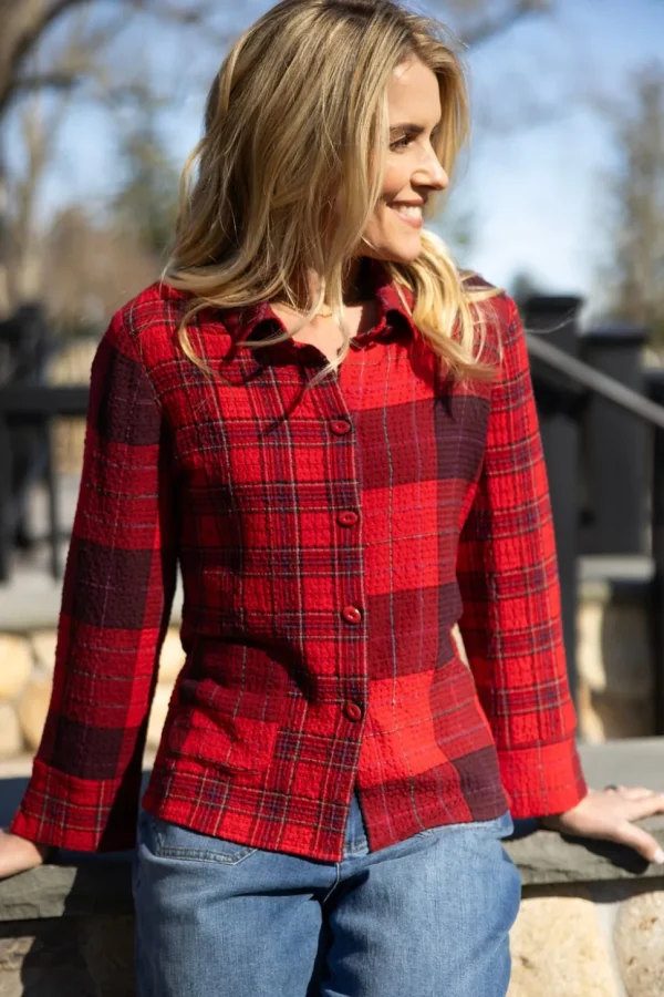 Habitat. Girl Gone Plaid Mixed Shirt.