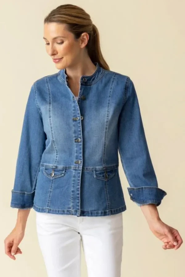 Habitat. Moto Jacket In Stretch Denim. #11412.