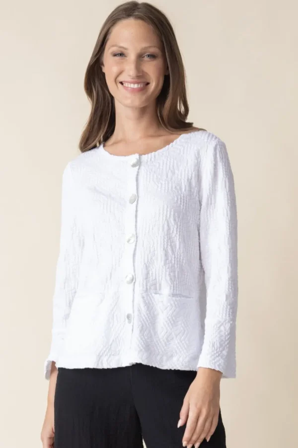 Habitat. Peplum Swing Jacket In Sunburst Knit. #20717.