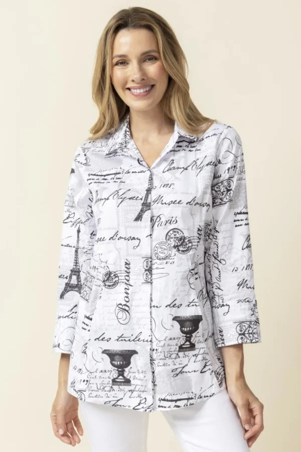 Habitat. Perfect Travel Parisian Hidden Placket Shirt. #15719.