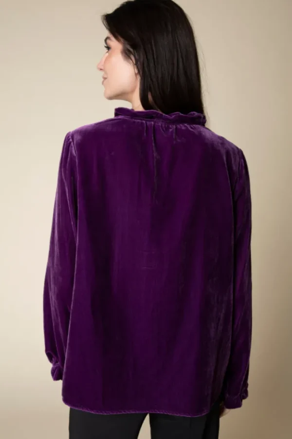 Habitat. Velvet Flounce Collar Pullover.