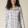Habitat. Windowpane Plaid Knit Swing Jacket.