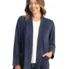 Jess & Jane. Cotton Fleece Kimono Jacket With Patch Pockets.