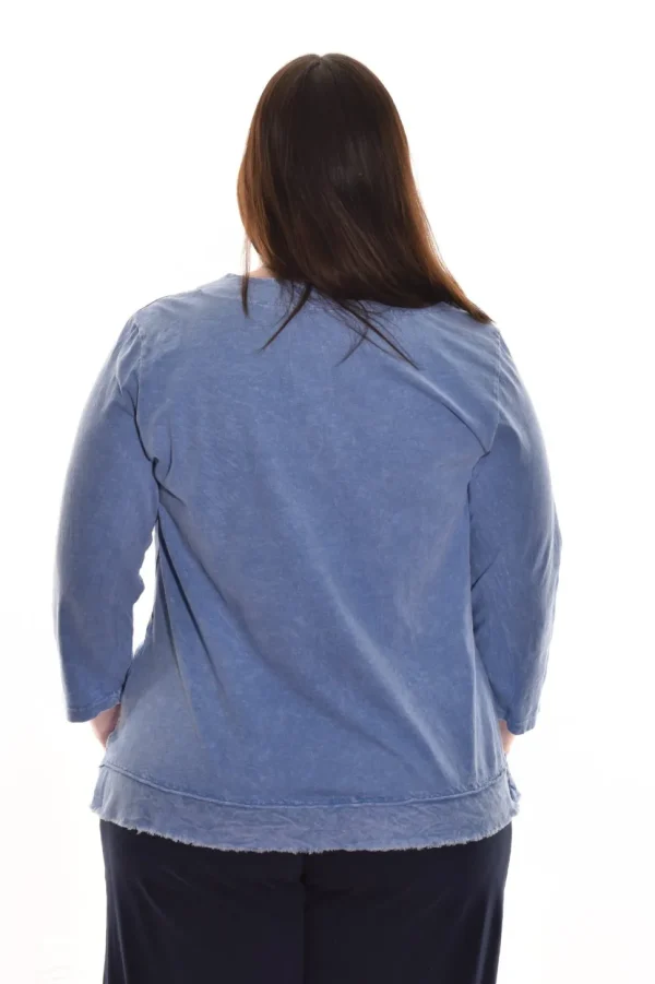Jess & Jane. Lily Mineral Wash 100% Cotton Slub Tunic Top With Pocket.