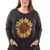 Jess & Jane. Sunshine . 100% Cotton Slub Patch Pockets Tunic Top.