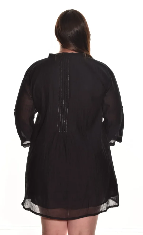 Lea. Pintuck Tunic In Silk Cotton.