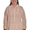 Lea. Pleat Back Shirt With Handblock Print In Organic Cotton/Silk.