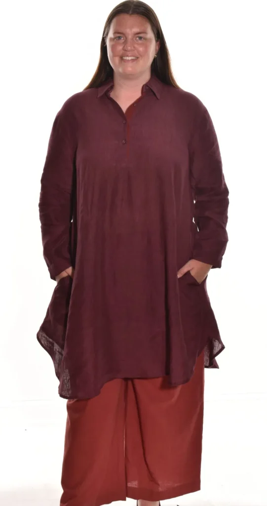 Lea. Shirt Dress In Medium Weight Linen.
