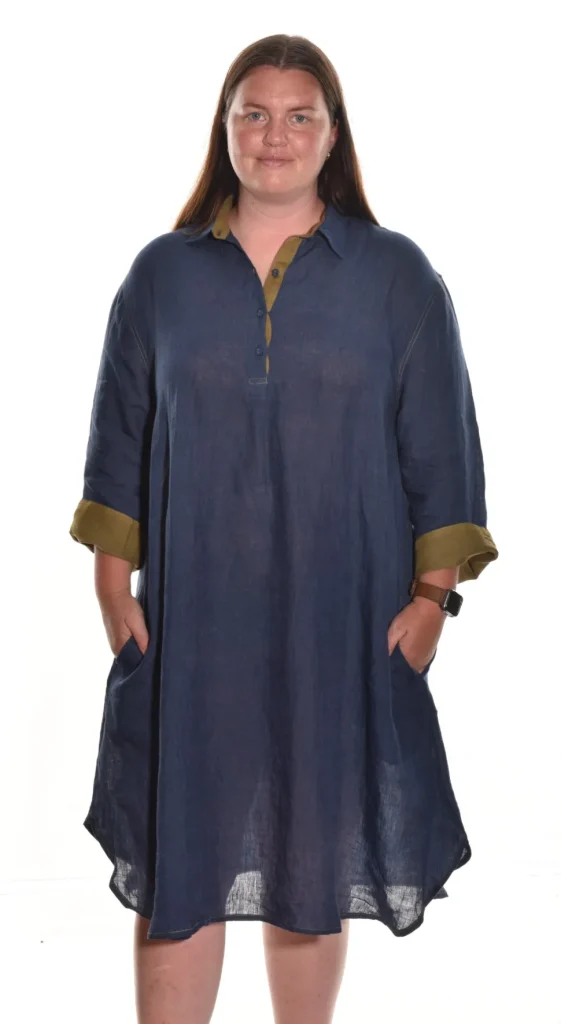 Lea. Shirt Dress In Medium Weight Linen.