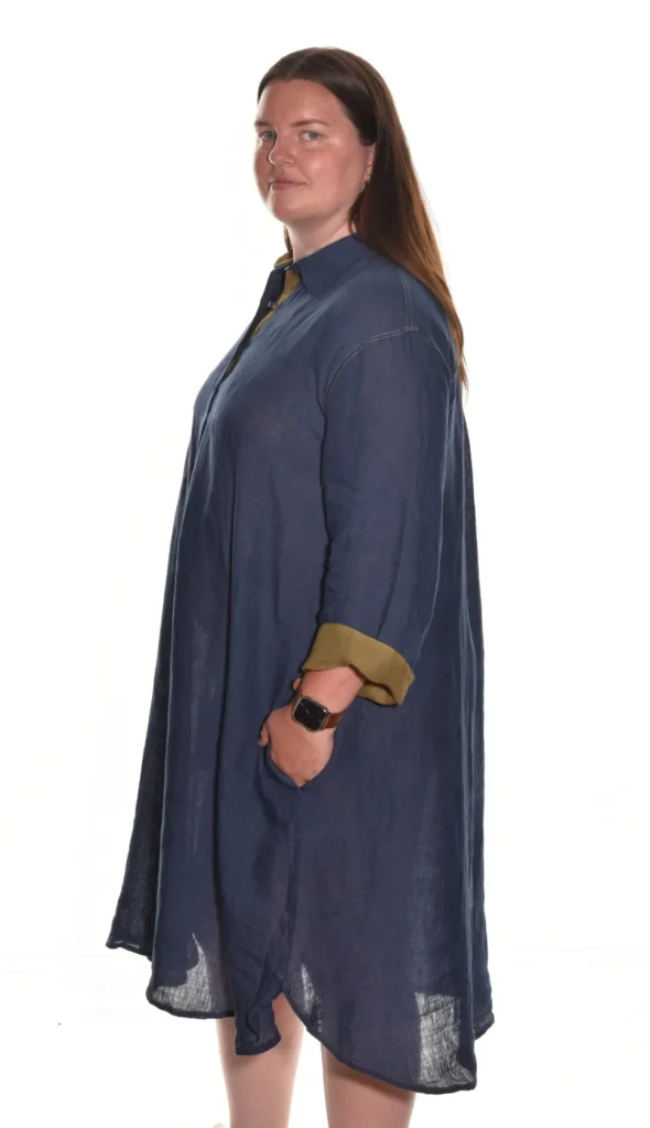 Lea. Shirt Dress In Medium Weight Linen.
