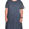 Lea. Tiered Dress With Handblock Polka Dot In Organic Cotton.