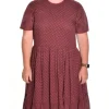 Lea. Tiered Dress With Handblock Polka Dot In Organic Cotton.