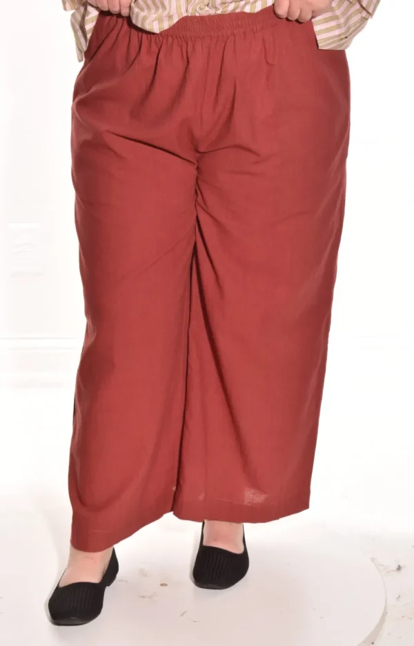 Lea. Wide Leg Pant In Cotton Slub.