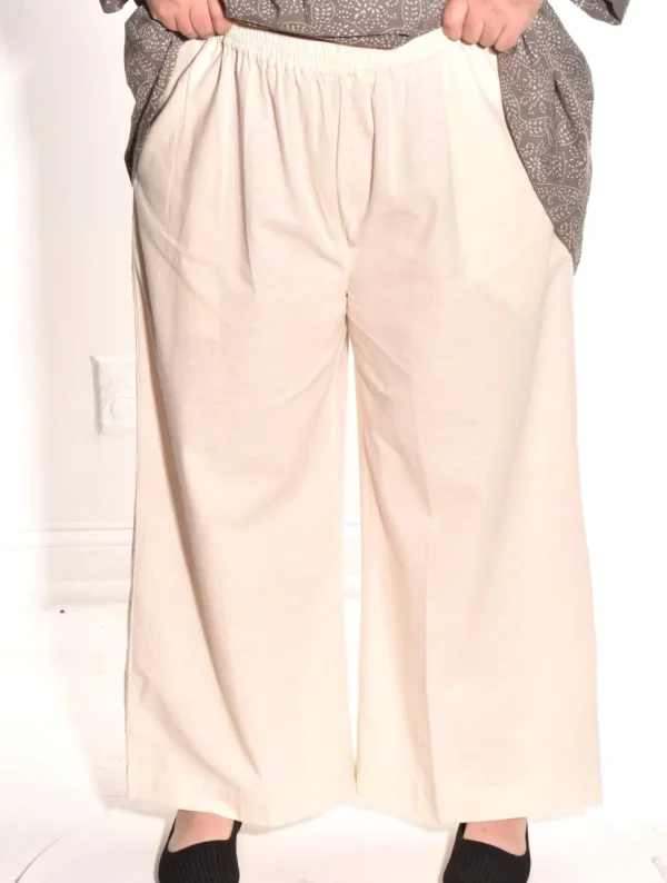 Lea. Wide Leg Pant In Cotton Slub.