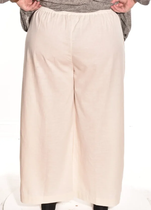 Lea. Wide Leg Pant In Cotton Slub.