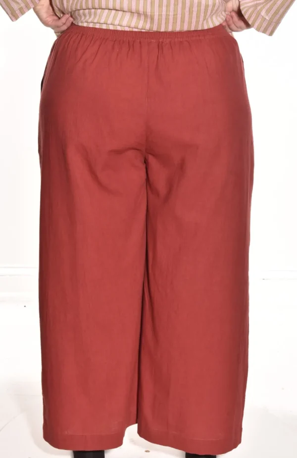 Lea. Wide Leg Pant In Cotton Slub.