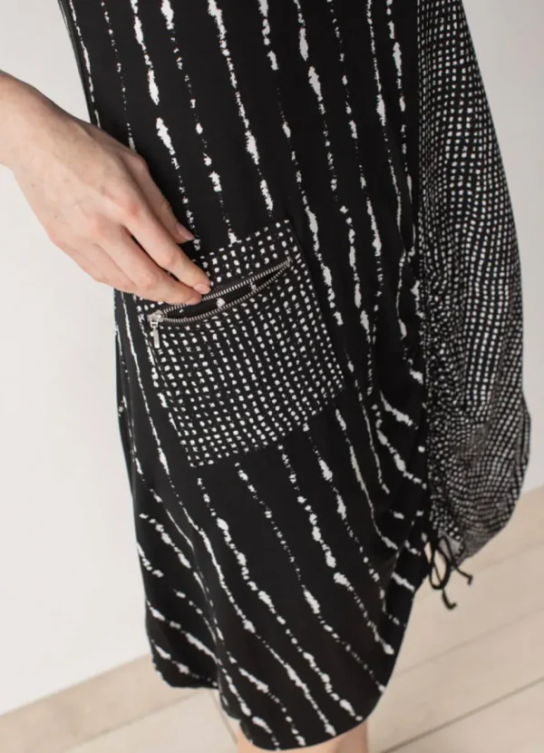 Liv By Habitat. Arthouse Knit Striped Ruched Dress.