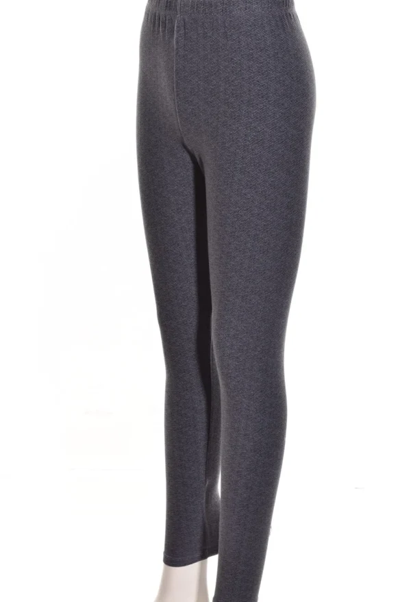 Prairie Cotton. Herringbone High Rise Legging. Deepwater.