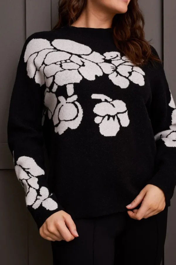 Tribal. Long Sleeve Funnel Neck Sweater.