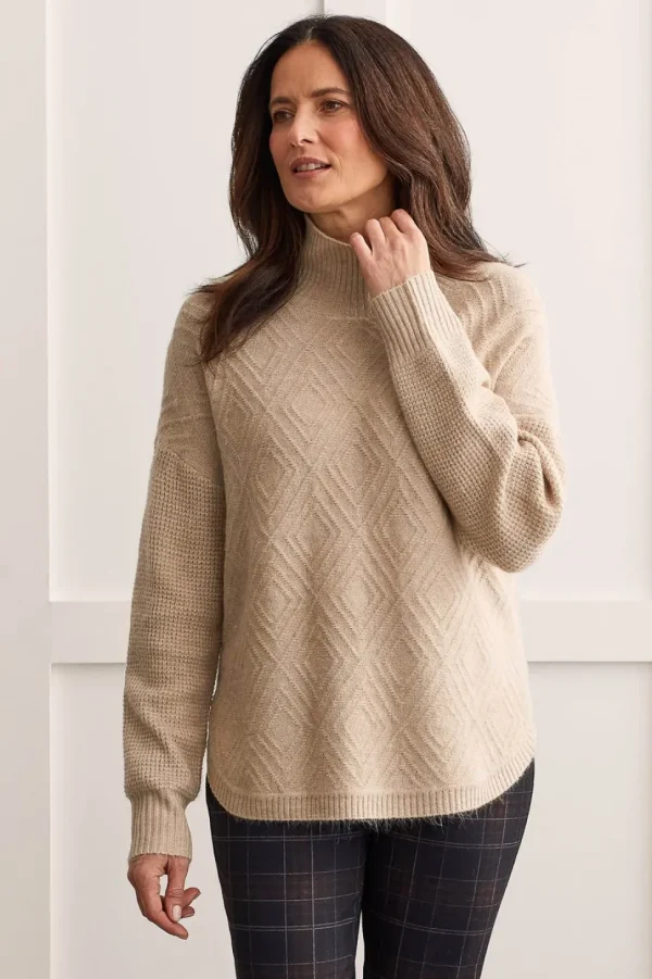 Tribal. Mock Neck Sweater.